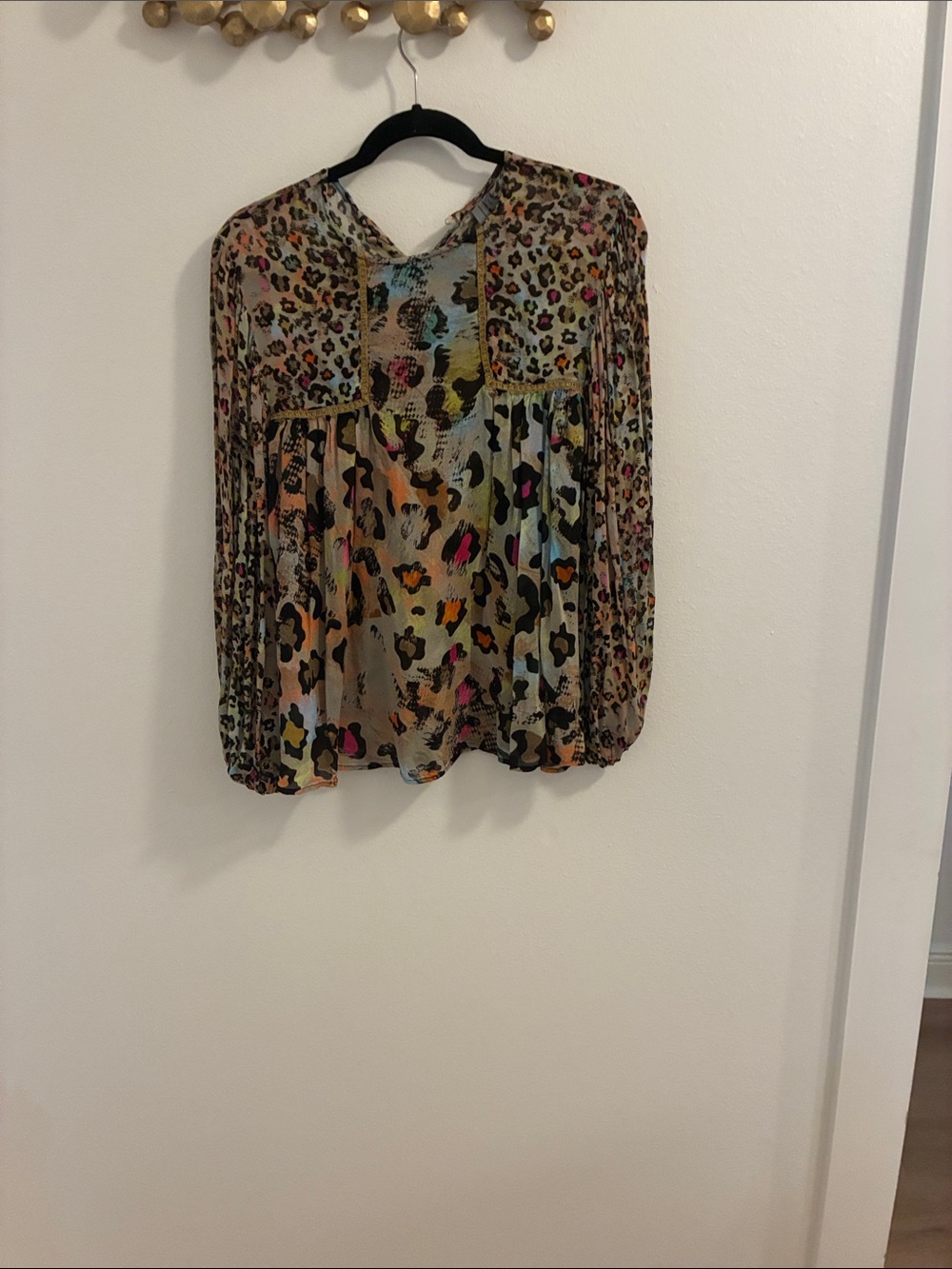 Multi-Color Leopard Print Long Sleeve Women’s Top